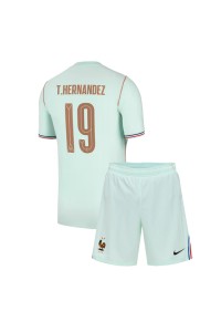 Ranska Theo Hernandez #19 Jalkapallovaatteet Lasten Vieraspeliasu MM-kisat 2026 Lyhythihainen (+ Lyhyet housut)